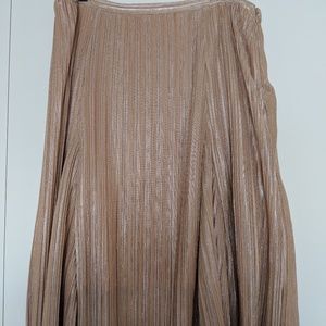 Maeve Pink Metallic Pleated Skirt